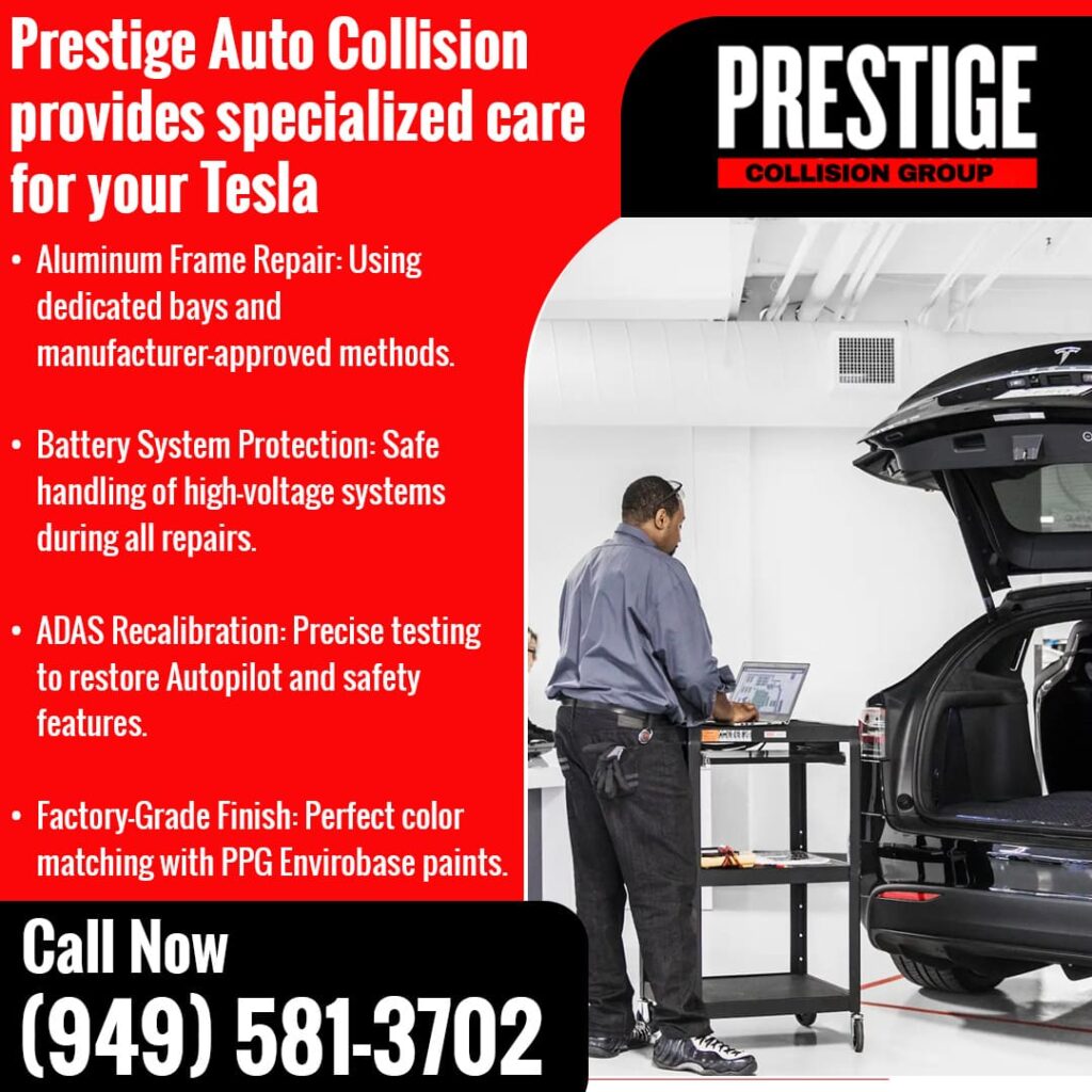 Prestige Auto Collision provides specialized care for your Tesla