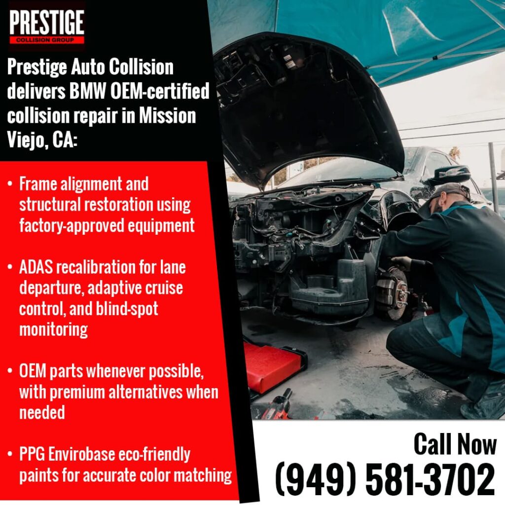 BMW OEM-certified collision repair in Mission Viejo CA